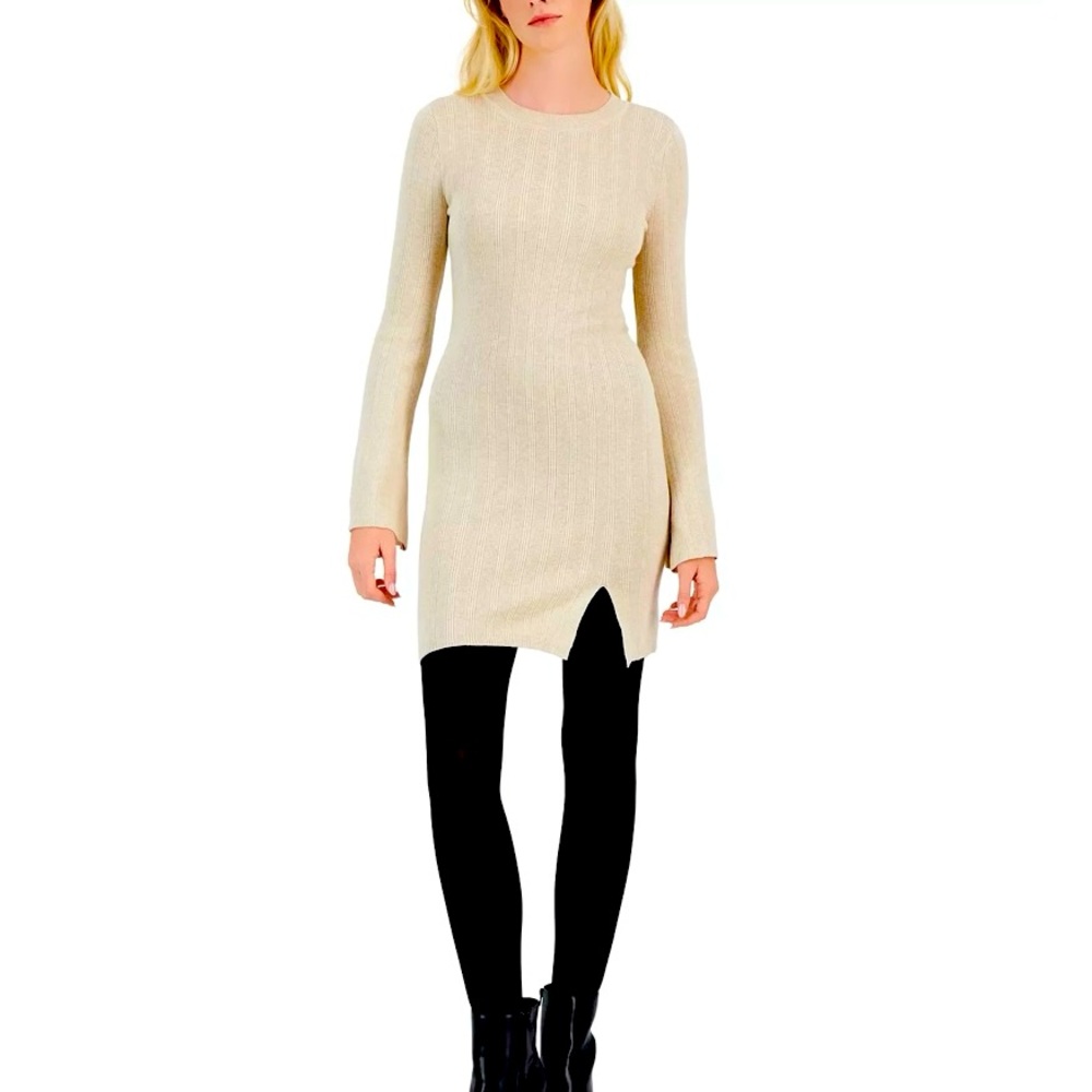NEW Hippie Rose Crewneck Side-Slit Sweater Dress